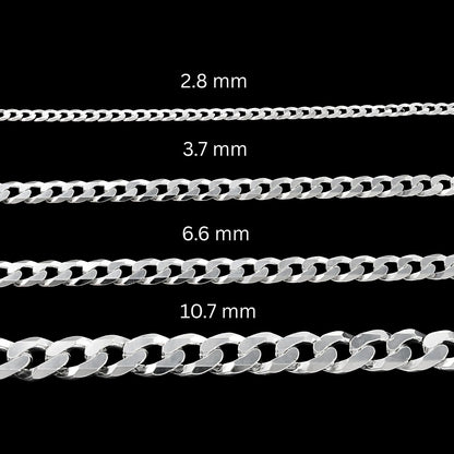 Real 925 Sterling Silver Excellent Cuban Link Neck Chain 20"
