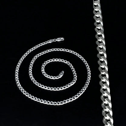 925 Sterling Silver Unisex Cuban Excellent Neck Chain
