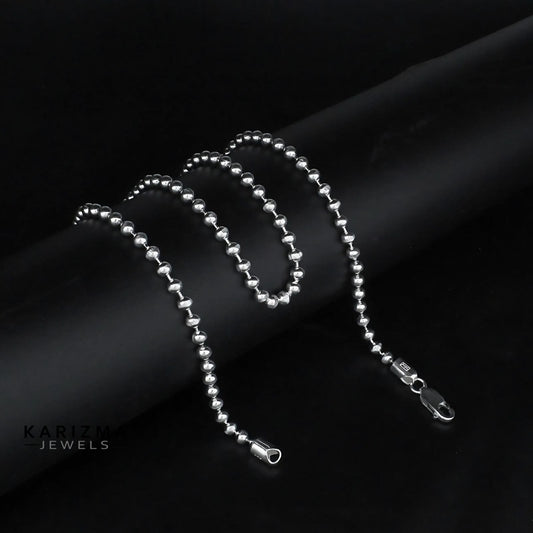 925 Sterling Silver beaded fabulous Unisex Neck Chain 20"