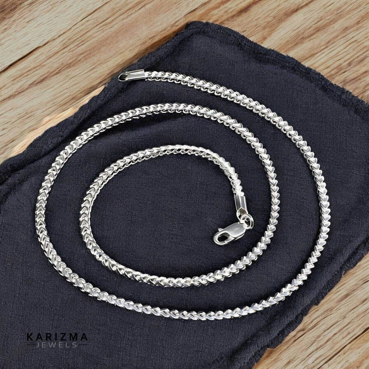 21.5" 925 Sterling Silver jewelery for men women Franco Neck Chain