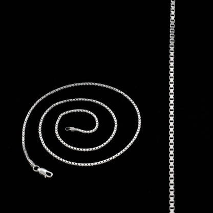 925 Sterling Silver Unisex handmade box design party wear Neck Chain 20"