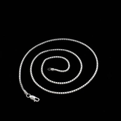 925 Sterling Silver Unisex handmade box design party wear Neck Chain 20"