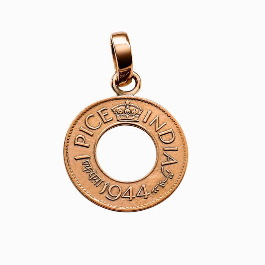 Coin Pendant with hole for Astrology in Real Copper