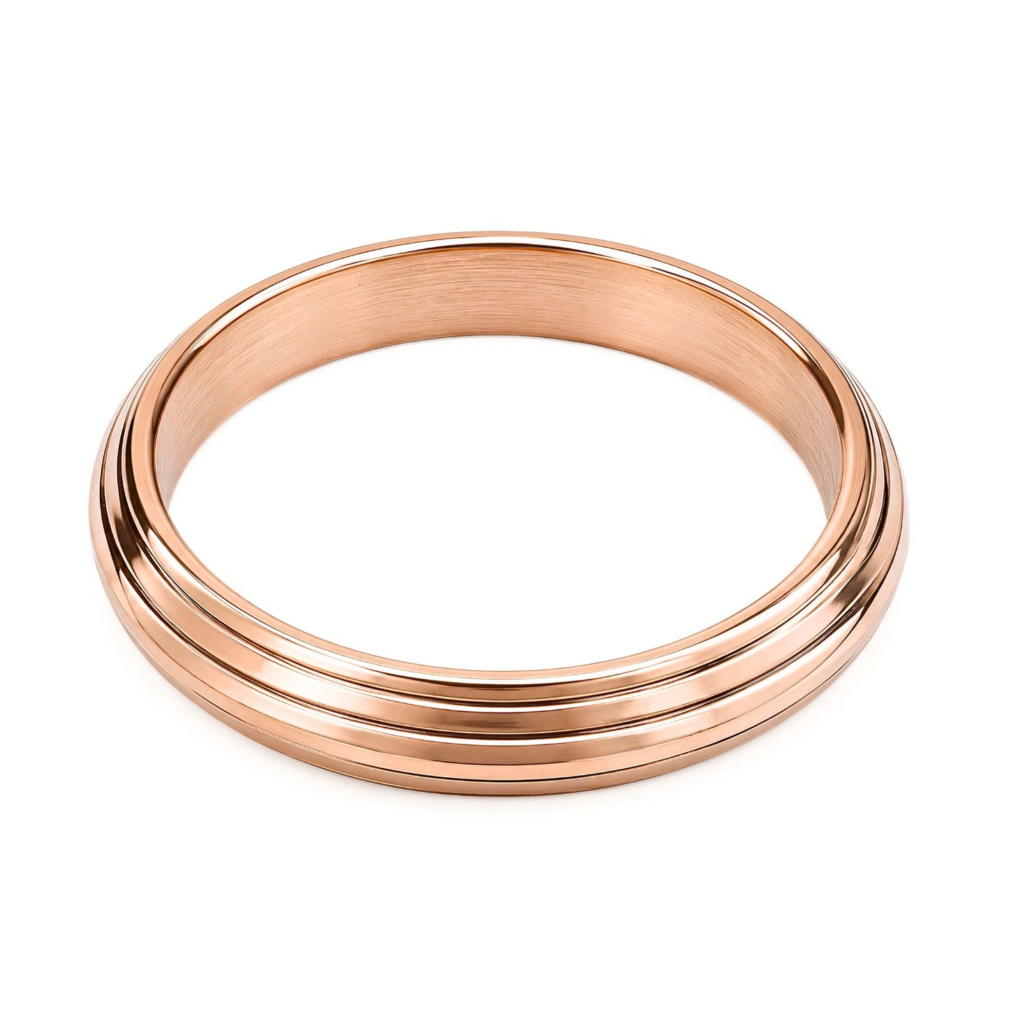Pure Copper V shape Grooved Tiered Line Kada – Premium Handcrafted Bangle