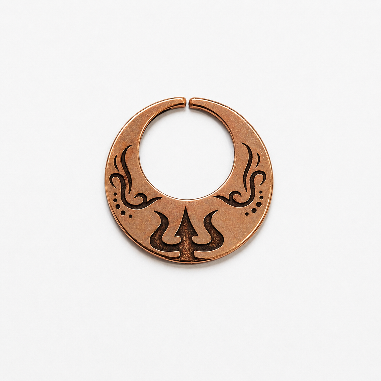 Pure Copper Nanti Earrings for Men & Women – Trishul Engraved Shiva Earrings
