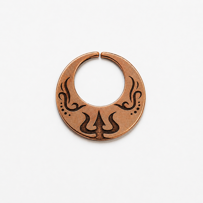 Pure Copper Nanti Earrings for Men & Women – Trishul Engraved Shiva Earrings