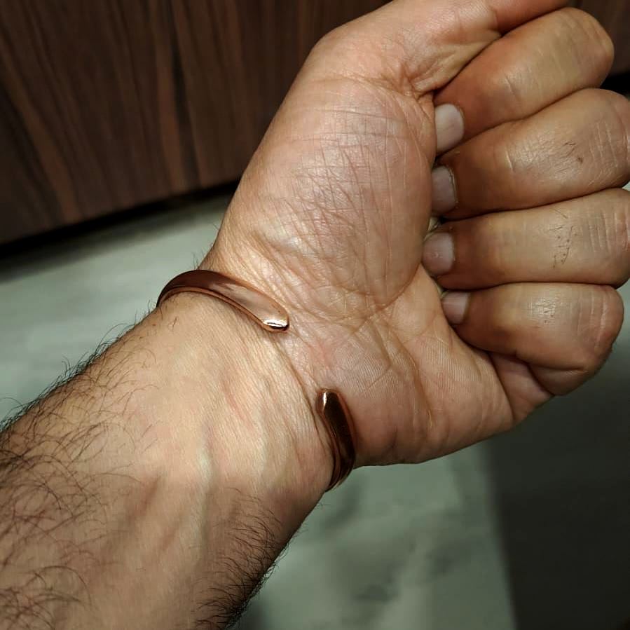 Thalaiva Pure copper open cuff bangle