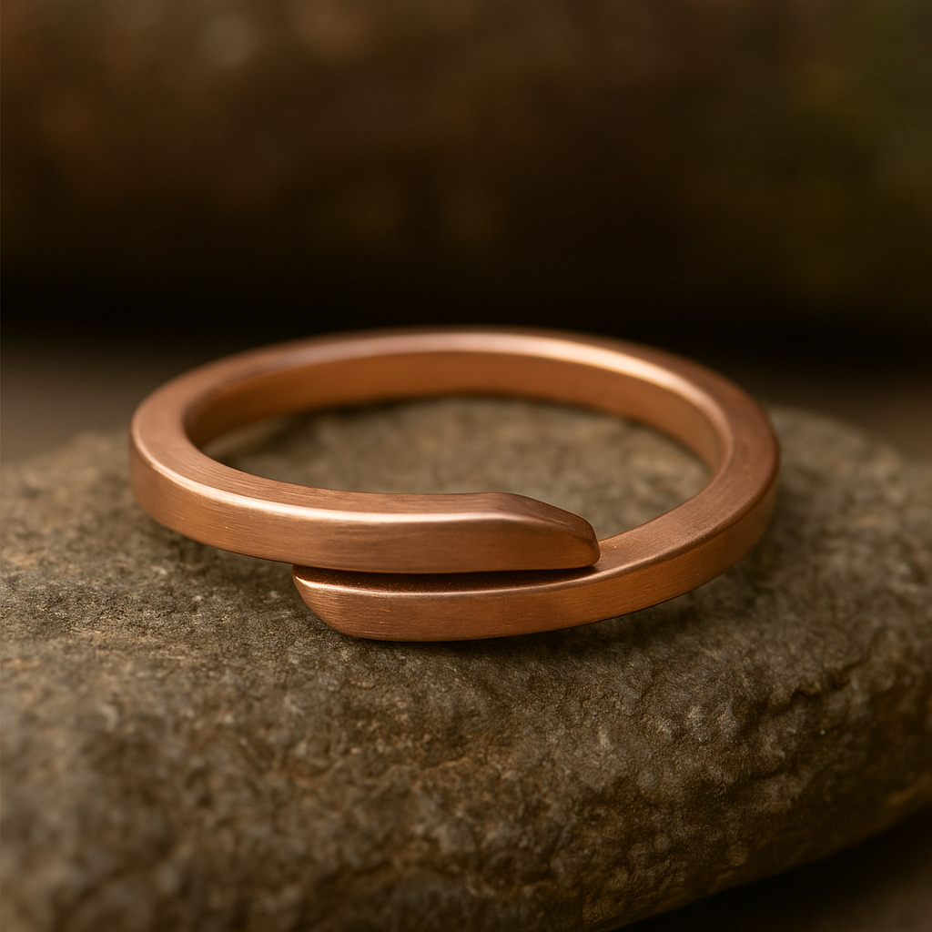 Pure Copper Adjustable Finger Ring used for Ayurvedic and Spiritual growth.