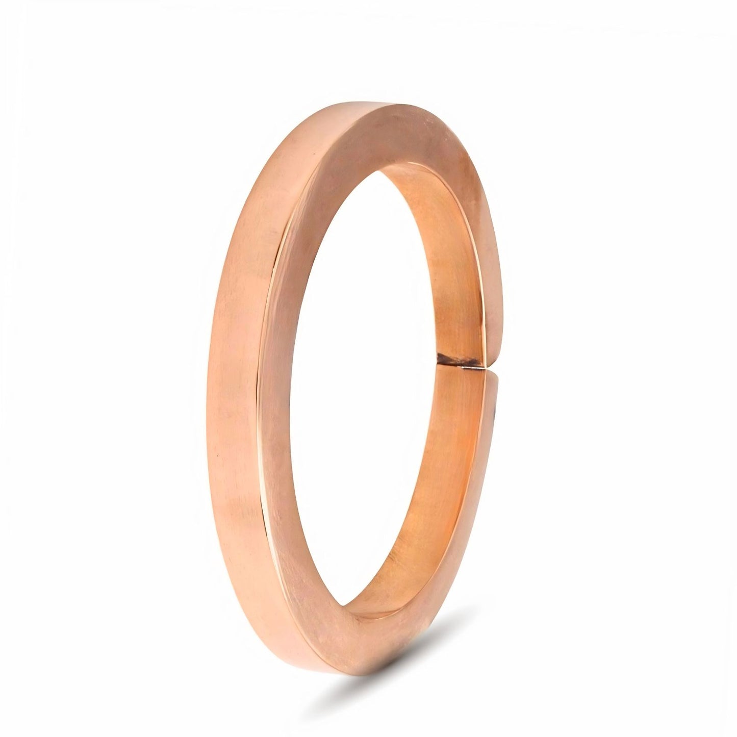 Smooth Finish Heavy Pure Copper Flat Bangle for Everyday Wear