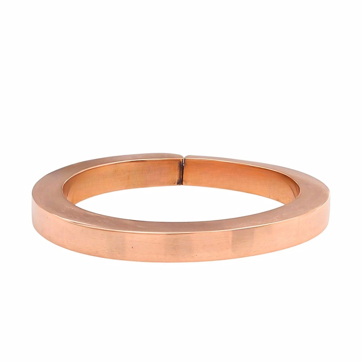 Smooth Finish Heavy Pure Copper Flat Bangle for Everyday Wear