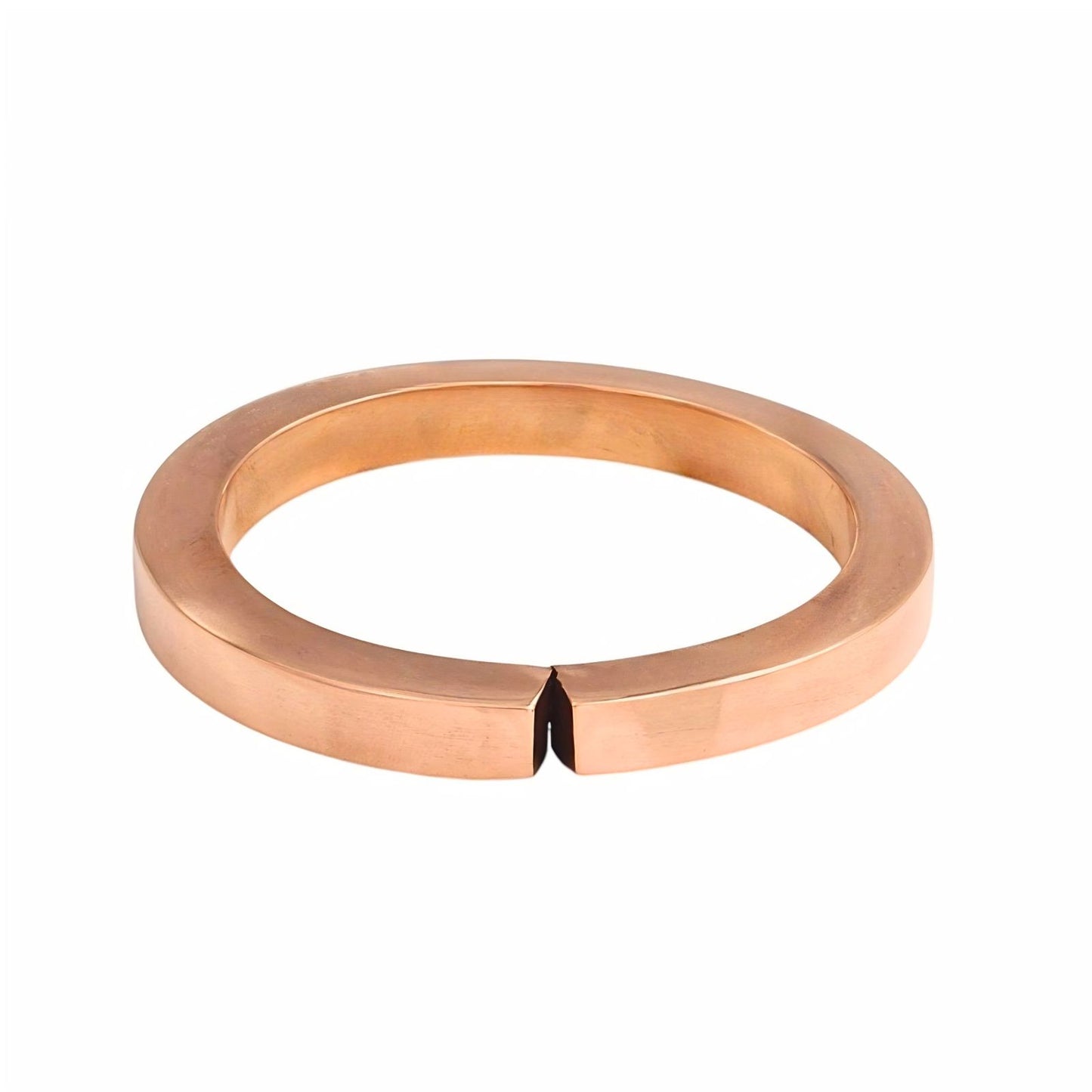 Smooth Finish Heavy Pure Copper Flat Bangle for Everyday Wear
