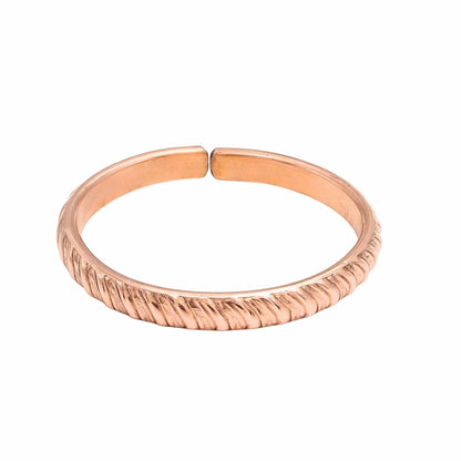 Twisted Rope Pattern - Pure Copper Cuff Kada Adjustable Bracelet