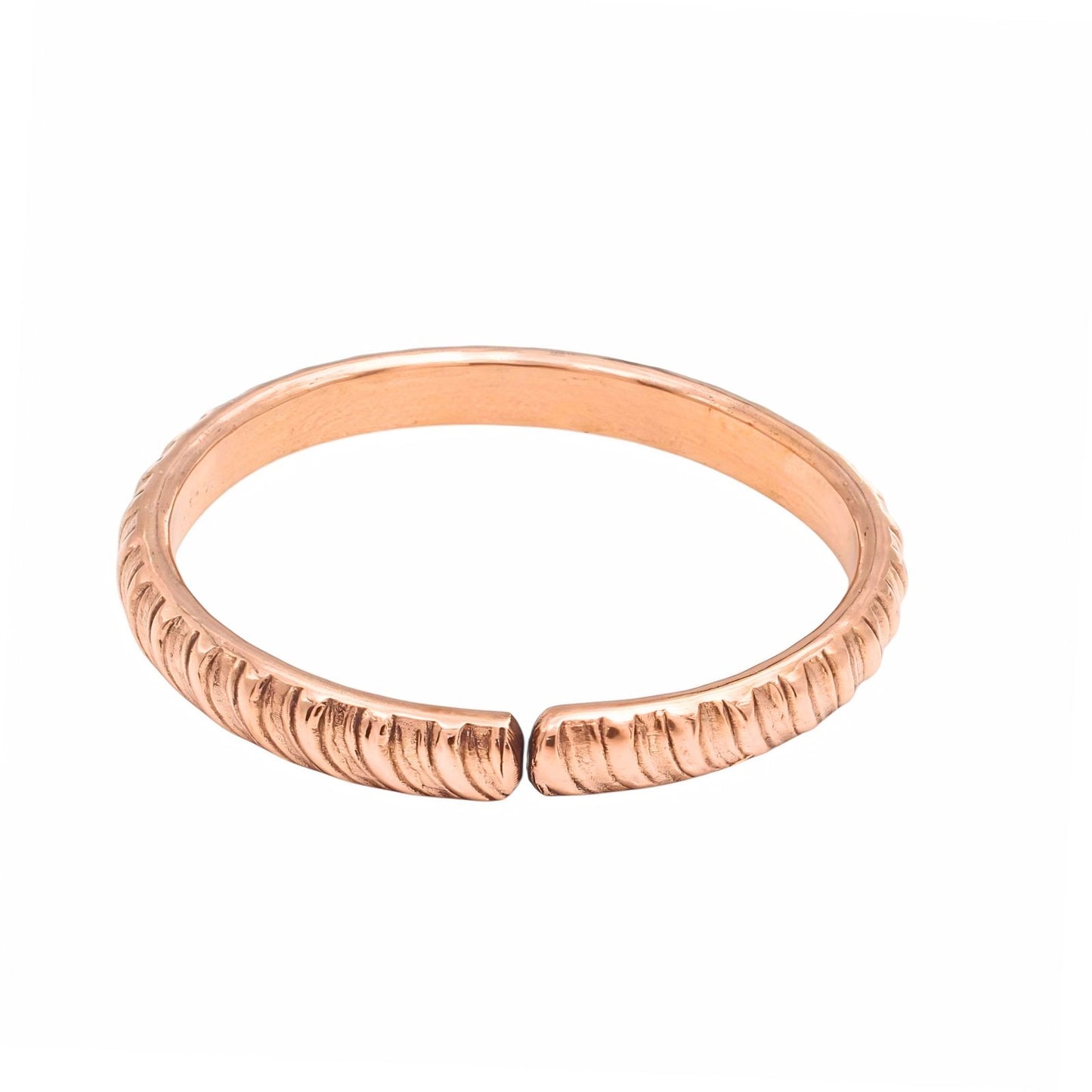 Twisted Rope Pattern - Pure Copper Cuff Kada Adjustable Bracelet