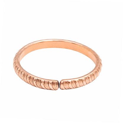 Twisted Rope Pattern - Pure Copper Cuff Kada Adjustable Bracelet