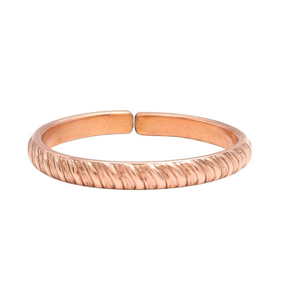 Twisted Rope Pattern - Pure Copper Cuff Kada Adjustable Bracelet