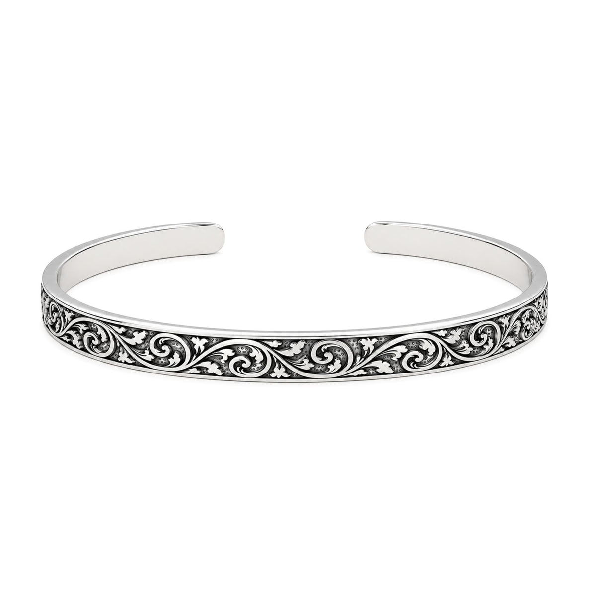 Sterling Silver Unisex silver open cuff bracelet bangle