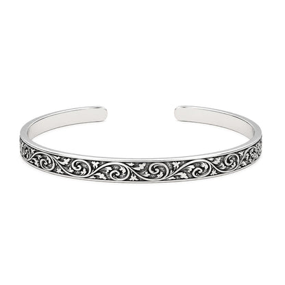Sterling Silver Unisex silver open cuff bracelet bangle