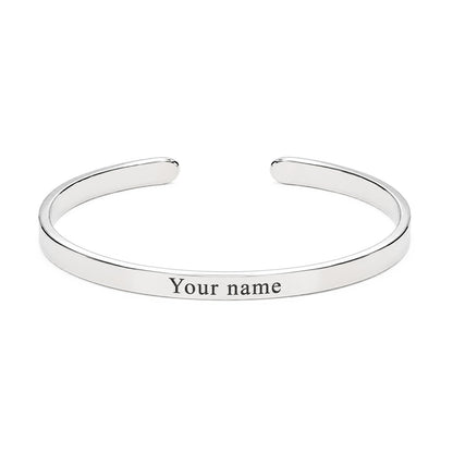 Sterling Silver Unisex silver open cuff bracelet bangle