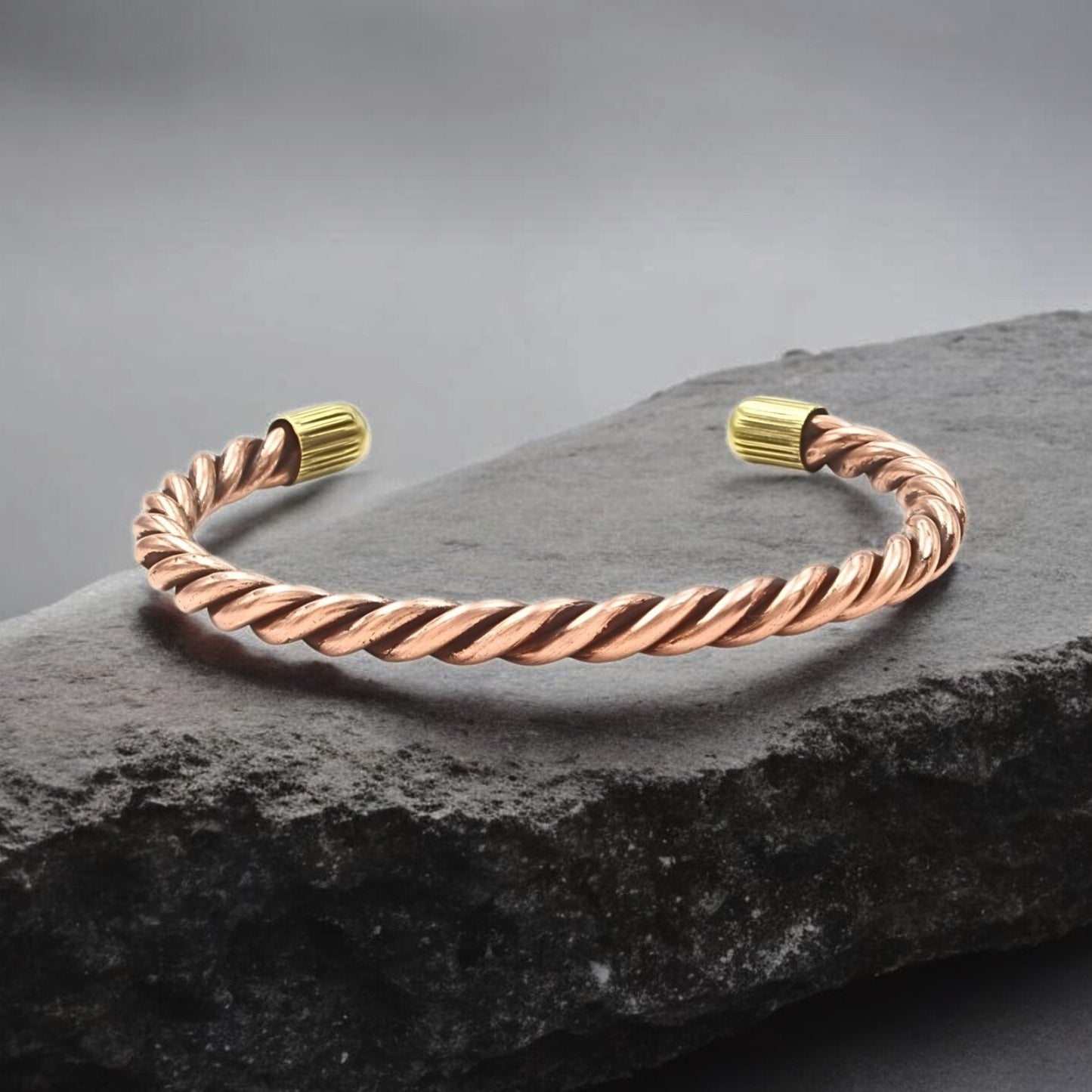 Twisted Copper Brass Cuff Bracelet