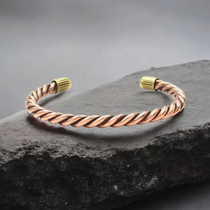 Twisted Copper Brass Cuff Bracelet