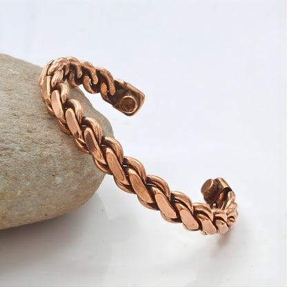 Braided Pure Copper Men's Cuff Bracelet