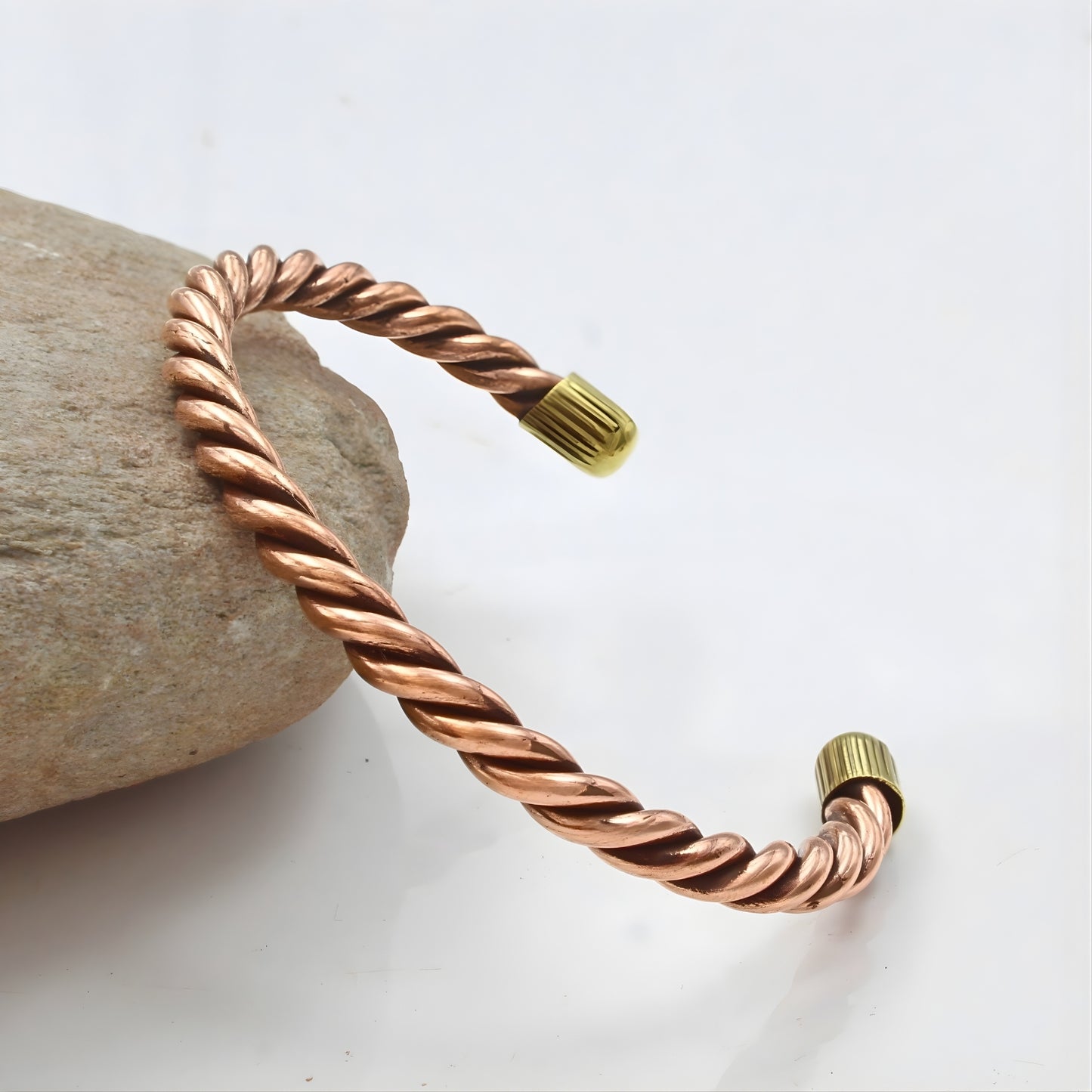 Twisted Copper Brass Cuff Bracelet
