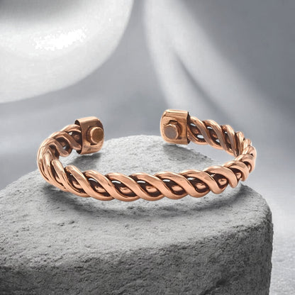 Pure Copper Crisscross Design Men's Cuff Bracelet