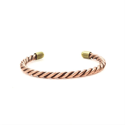 Twisted Copper Brass Cuff Bracelet