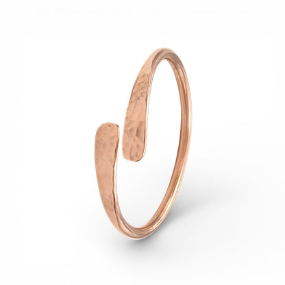Solid Copper Hammered Tapered Men's Cuff Bracelet