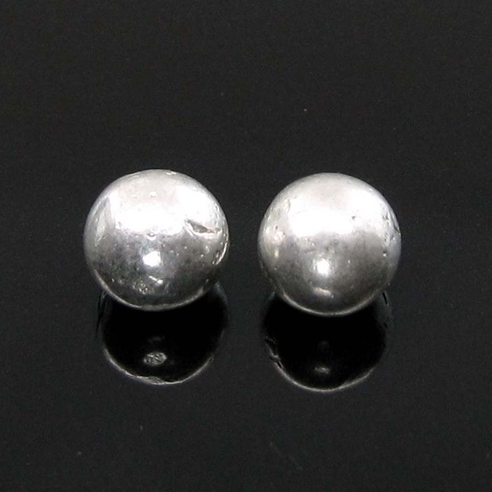 2pc Solid Pure Silver Full Round Balls chandi ki thos Goli 6mm