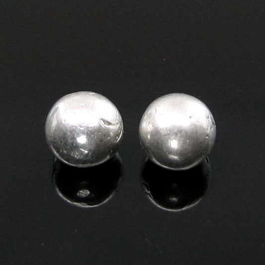 2pc Solid Pure Silver Full Round Balls chandi ki thos Goli 6mm