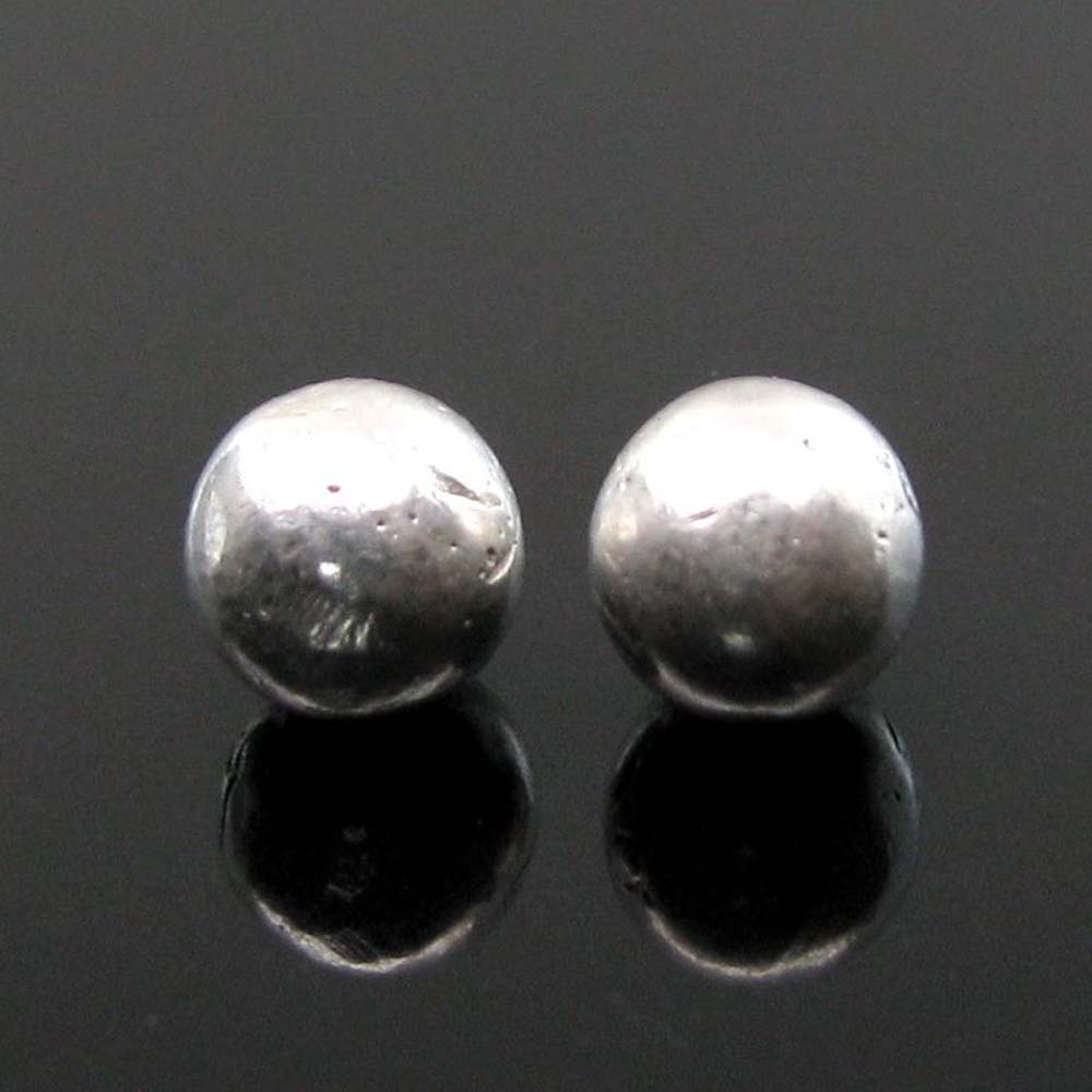 2pc Solid Pure Silver Full Round Balls chandi ki thos Goli 6mm