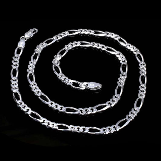 Figaro link Real Sterling Silver Chain 19.8"