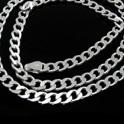 Sterling Silver Curb Link  Men's Chain 20"