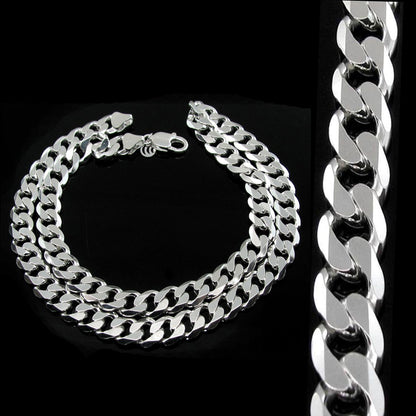 Premium Heavy 925 Sterling Silver Curb Link Men's Chain 20"