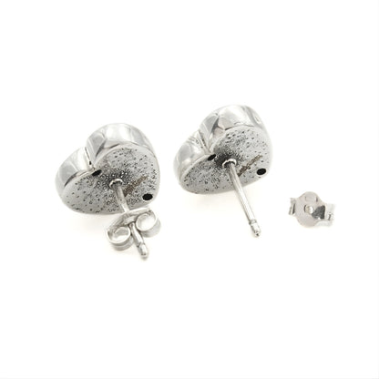925 Sterling Silver Oxidized Mini Heart Stud Earrings for Women, Stylish & Lightweight