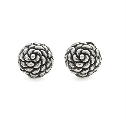 925 Sterling Silver Oxidized Cute Floral Rose Stud Earrings for Women & Girls