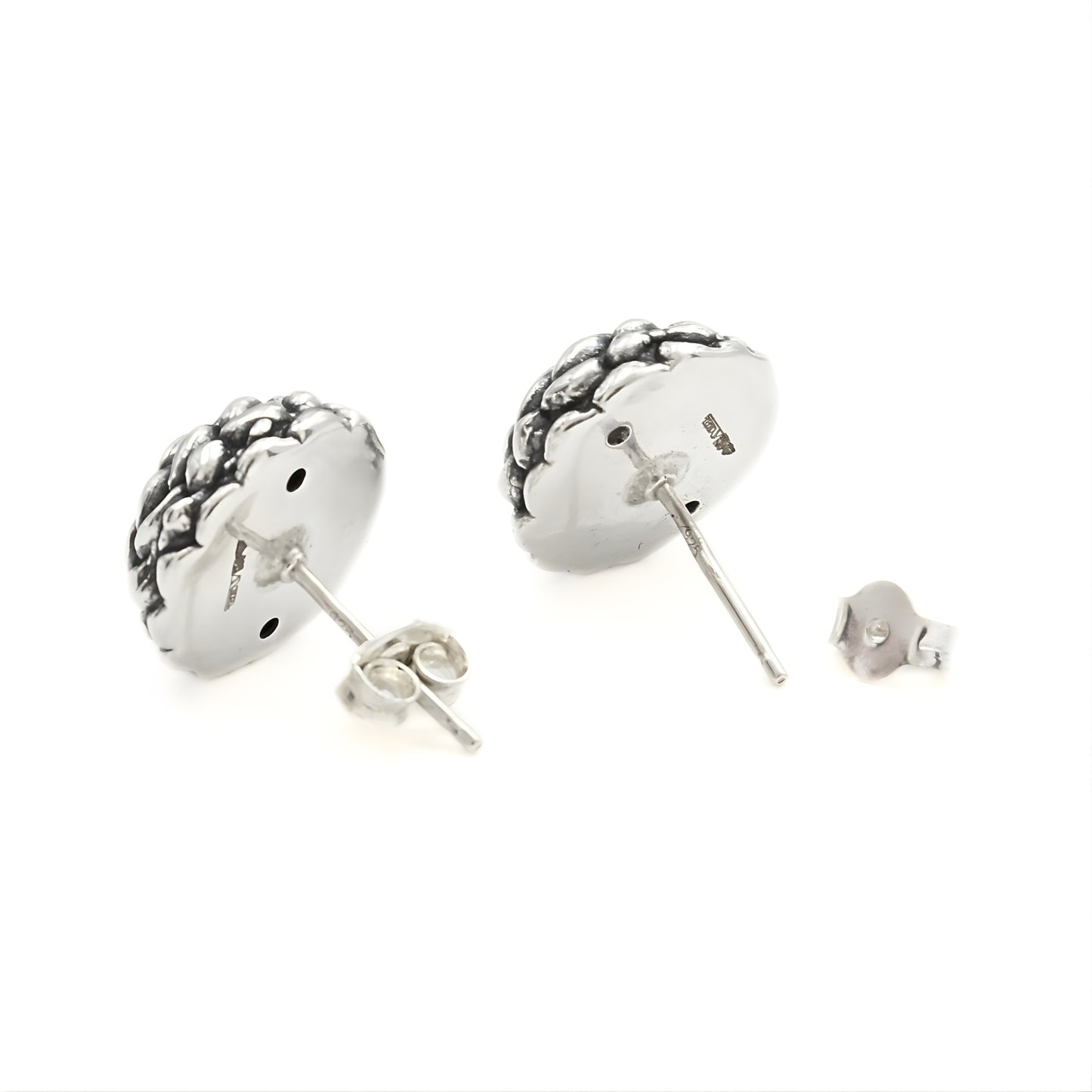 925 Sterling Silver Oxidized Cute Floral Rose Stud Earrings for Women & Girls