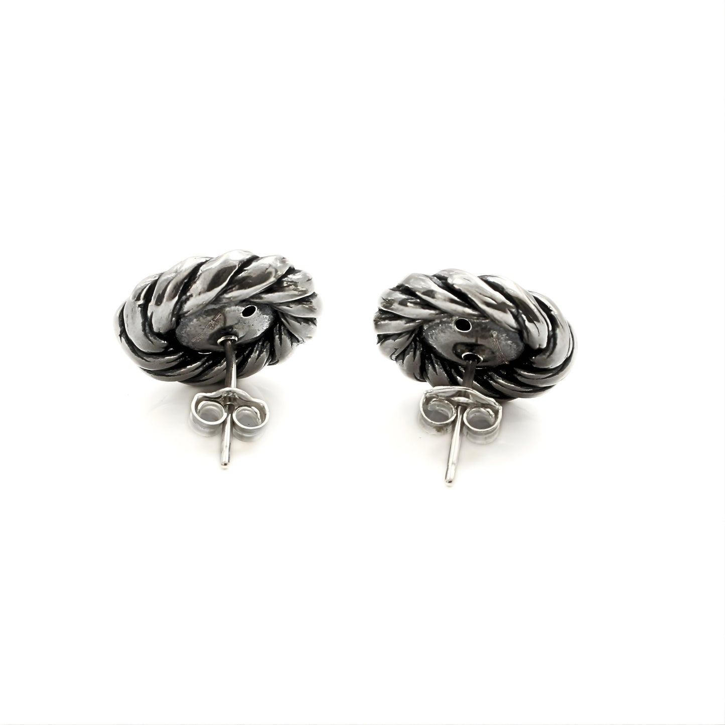 925 Sterling Silver Oxidized Spiraling Minimal Studs Earrings for Everyday Wear