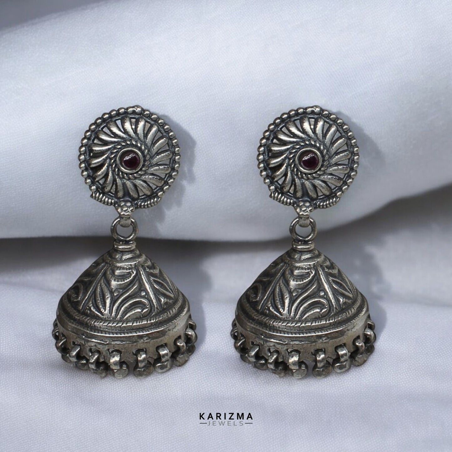 Indian 925 Sterling Silver Drop/Dangle Women Jhumki Earrings