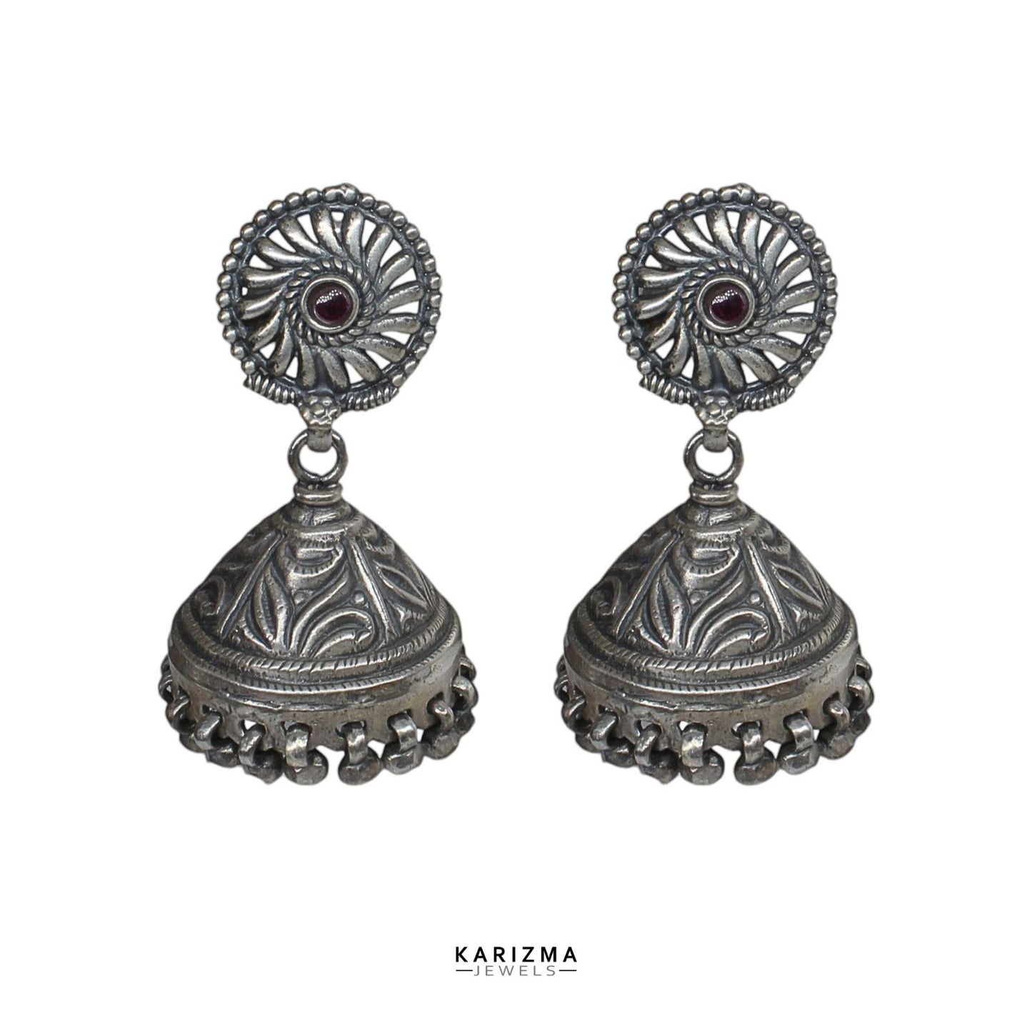 Indian 925 Sterling Silver Drop/Dangle Women Jhumki Earrings