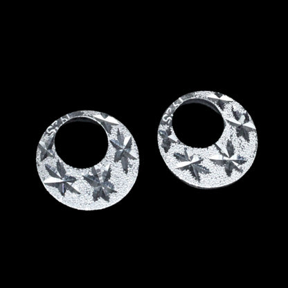 Real Silver Round Moon Shaped Nattiyan (Nanti) men women earring