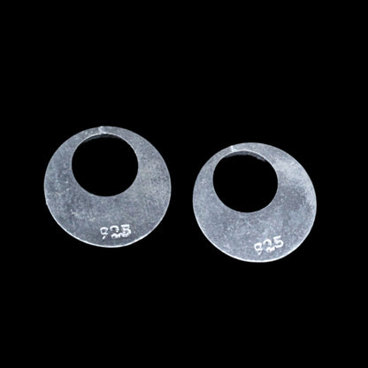 Real Silver Round Moon Shaped Nattiyan (Nanti) men women earring