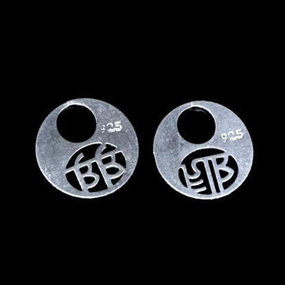 Real Silver Round Moon Shaped BEBE BAPU Nattiyan (Nanti) men women earring