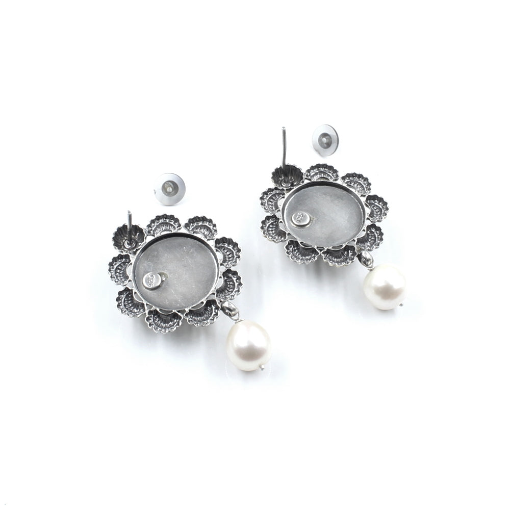 Women pure Silver Earrings with Push Back