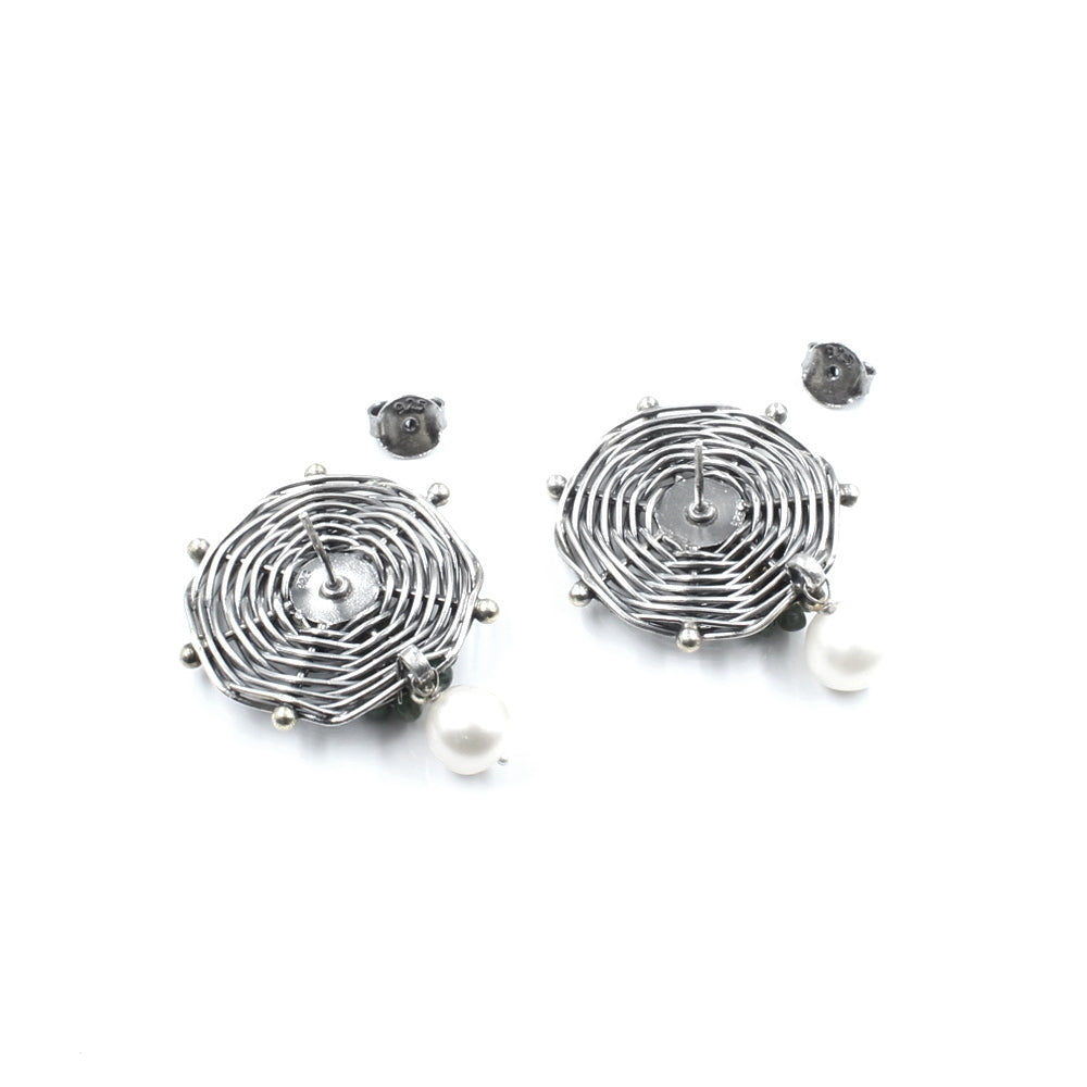 Women pure Silver Earrings with Push Back 