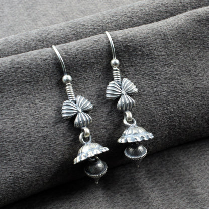 Hanging Silver Jhumki Earrings