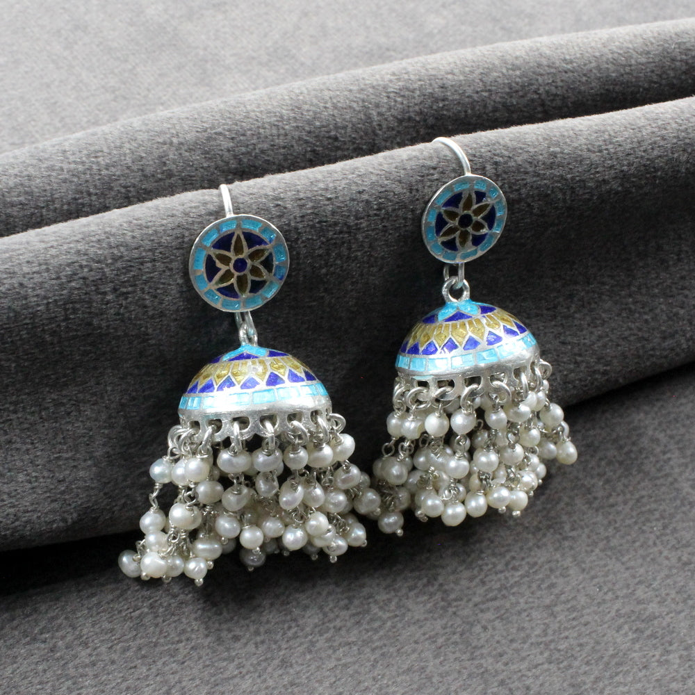 Hanging Silver Jhumki Earrings