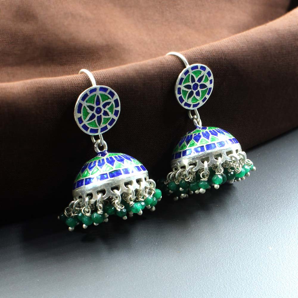 Hanging Silver Jhumki Earrings