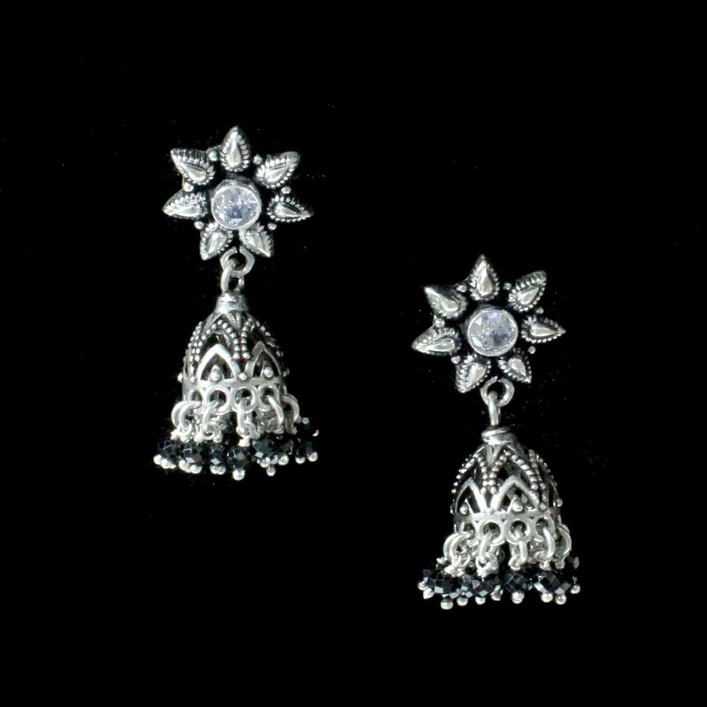 Hanging Silver Jhumki Earrings